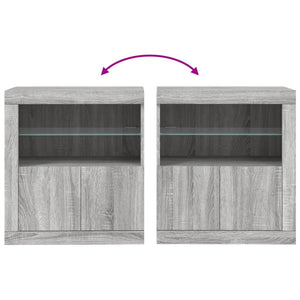 vidaXL Sideboard with LED Lights Grey Sonoma 60.5x37x67 cm