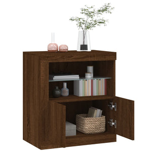 vidaXL Sideboard with LED Lights Brown Oak 60.5x37x67 cm