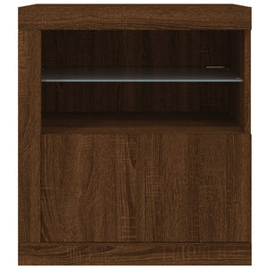 vidaXL Sideboard with LED Lights Brown Oak 60.5x37x67 cm