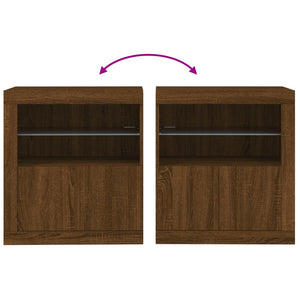 vidaXL Sideboard with LED Lights Brown Oak 60.5x37x67 cm