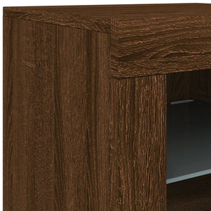 vidaXL Sideboard with LED Lights Brown Oak 60.5x37x67 cm