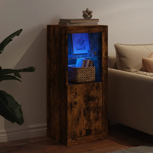 vidaXL Sideboard with LED Lights Smoked Oak 41x37x100 cm