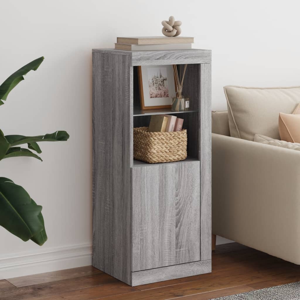 vidaXL Sideboard with LED Lights Grey Sonoma 41x37x100 cm