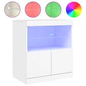 vidaXL Sideboard with LED Lights White 60x37x67 cm