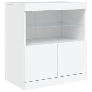 vidaXL Sideboard with LED Lights White 60x37x67 cm