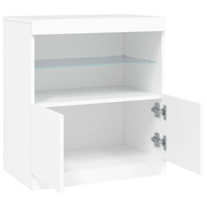 vidaXL Sideboard with LED Lights White 60x37x67 cm