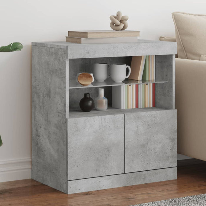 vidaXL Sideboard with LED Lights Concrete Grey 60x37x67 cm