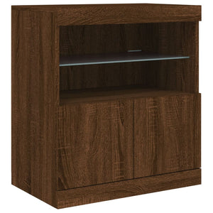 vidaXL Sideboard with LED Lights Brown Oak 60x37x67 cm