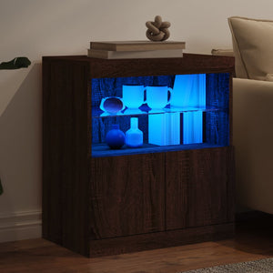 vidaXL Sideboard with LED Lights Brown Oak 60x37x67 cm