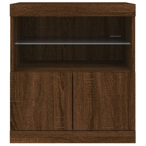 vidaXL Sideboard with LED Lights Brown Oak 60x37x67 cm