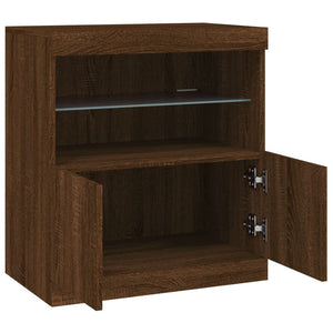 vidaXL Sideboard with LED Lights Brown Oak 60x37x67 cm