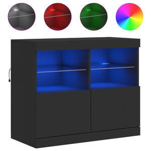 vidaXL Sideboard with LED Lights Black 81x37x67 cm