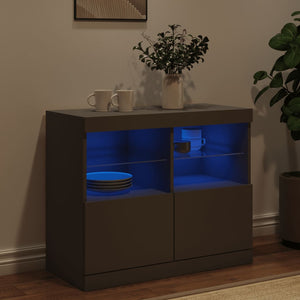 vidaXL Sideboard with LED Lights Black 81x37x67 cm