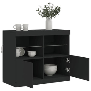 vidaXL Sideboard with LED Lights Black 81x37x67 cm