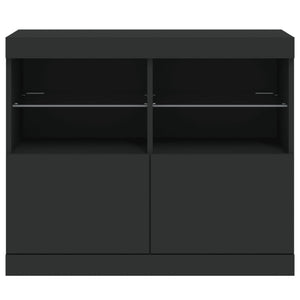 vidaXL Sideboard with LED Lights Black 81x37x67 cm