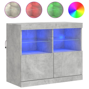 vidaXL Sideboard with LED Lights Concrete Grey 81x37x67 cm