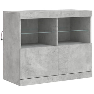 vidaXL Sideboard with LED Lights Concrete Grey 81x37x67 cm