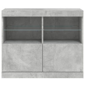 vidaXL Sideboard with LED Lights Concrete Grey 81x37x67 cm