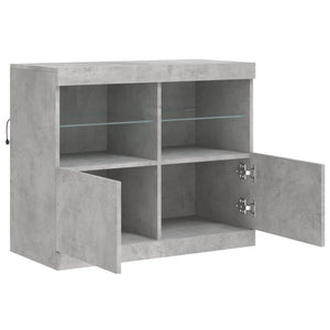 vidaXL Sideboard with LED Lights Concrete Grey 81x37x67 cm