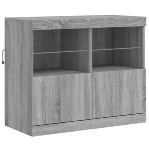 vidaXL Sideboard with LED Lights Grey Sonoma 81x37x67 cm