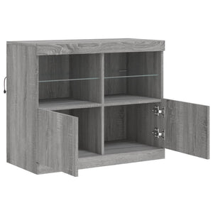 vidaXL Sideboard with LED Lights Grey Sonoma 81x37x67 cm