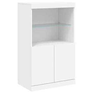 vidaXL Sideboard with LED Lights White 60.5x37x100 cm