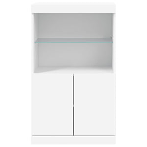 vidaXL Sideboard with LED Lights White 60.5x37x100 cm