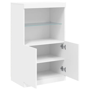 vidaXL Sideboard with LED Lights White 60.5x37x100 cm