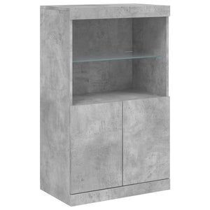 vidaXL Sideboard with LED Lights Concrete Grey 60.5x37x100 cm