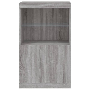 vidaXL Sideboard with LED Lights Grey Sonoma 60.5x37x100 cm