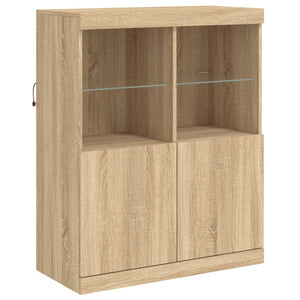 vidaXL Sideboard with LED Lights Sonoma Oak 81x37x100 cm