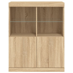 vidaXL Sideboard with LED Lights Sonoma Oak 81x37x100 cm