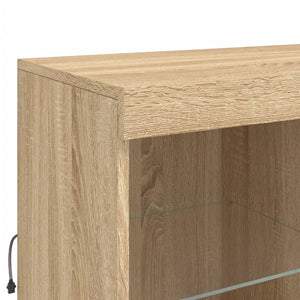 vidaXL Sideboard with LED Lights Sonoma Oak 81x37x100 cm