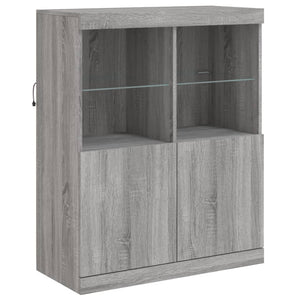 vidaXL Sideboard with LED Lights Grey Sonoma 81x37x100 cm