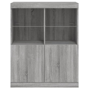 vidaXL Sideboard with LED Lights Grey Sonoma 81x37x100 cm