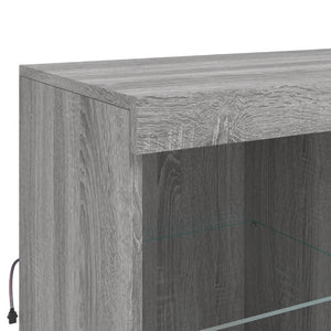 vidaXL Sideboard with LED Lights Grey Sonoma 81x37x100 cm