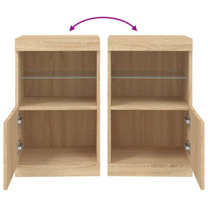 vidaXL Sideboard with LED Lights Sonoma Oak 41x37x67 cm