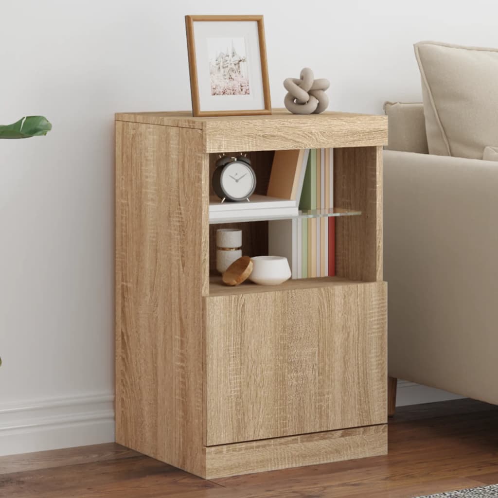 vidaXL Sideboard with LED Lights Sonoma Oak 41x37x67 cm