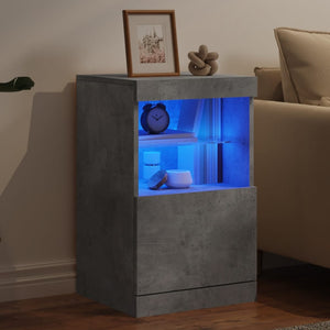 vidaXL Sideboard with LED Lights Concrete Grey 41x37x67 cm