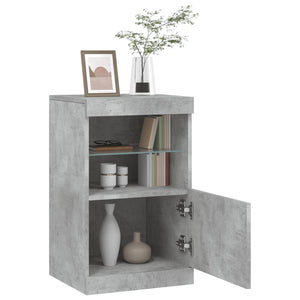 vidaXL Sideboard with LED Lights Concrete Grey 41x37x67 cm