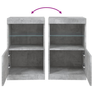 vidaXL Sideboard with LED Lights Concrete Grey 41x37x67 cm