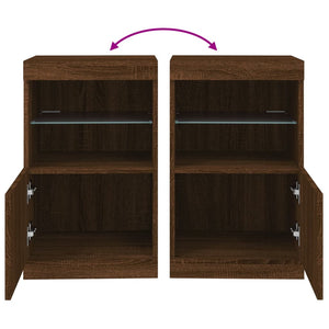 vidaXL Sideboard with LED Lights Brown Oak 41x37x67 cm