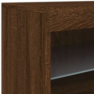 vidaXL Sideboard with LED Lights Brown Oak 41x37x67 cm