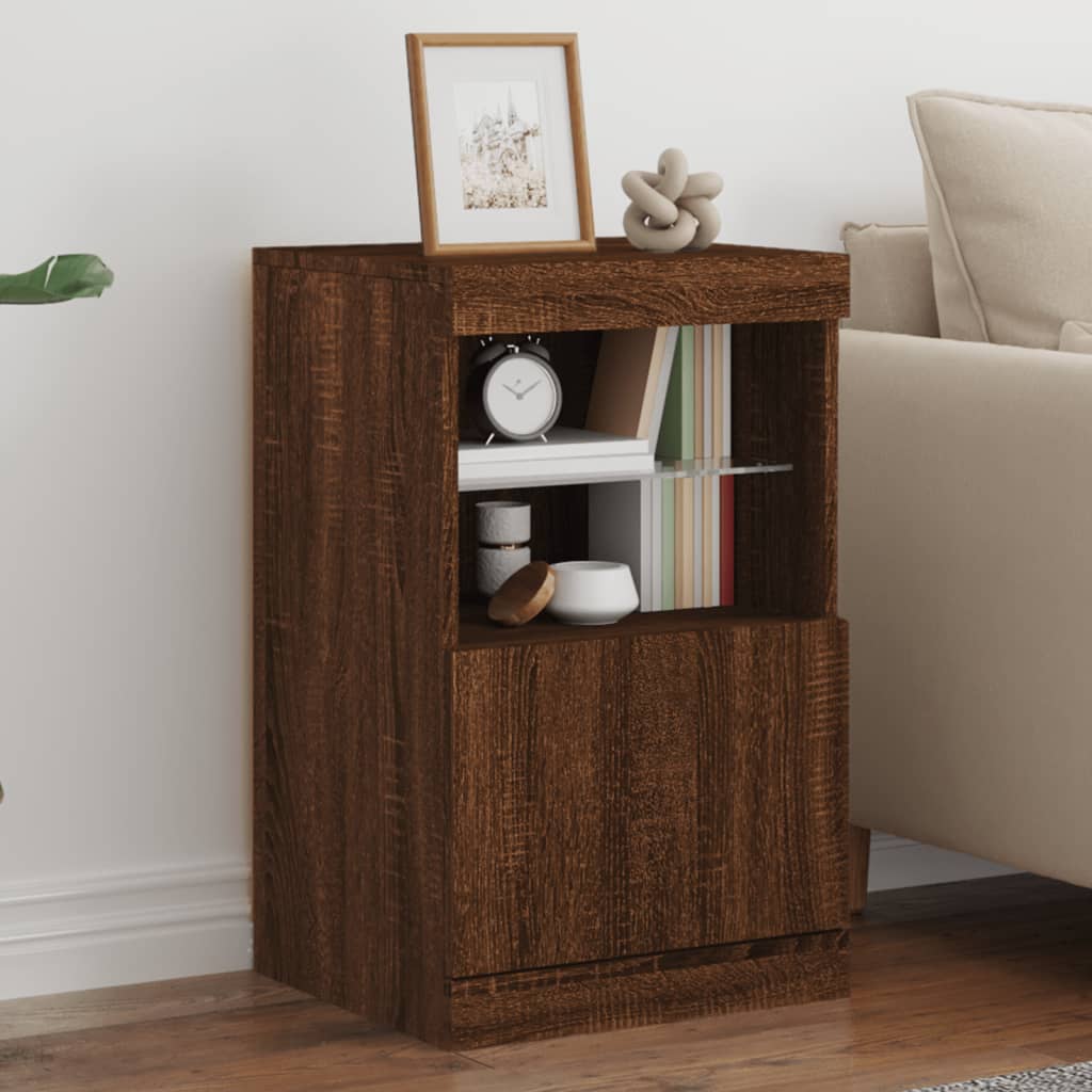 vidaXL Sideboard with LED Lights Brown Oak 41x37x67 cm