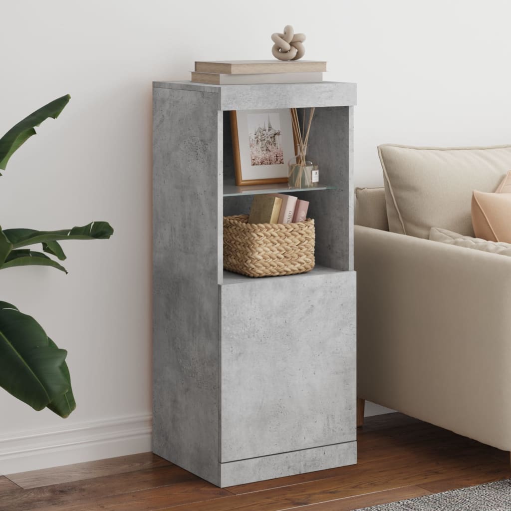 vidaXL Sideboard with LED Lights Concrete Grey 41x37x100 cm