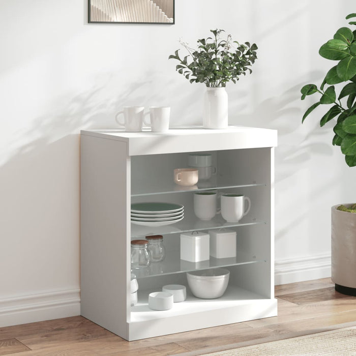 vidaXL Sideboard with LED Lights White 60.5x37x67 cm