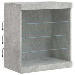 vidaXL Sideboard with LED Lights Concrete Grey 60.5x37x67 cm