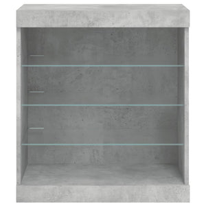 vidaXL Sideboard with LED Lights Concrete Grey 60.5x37x67 cm