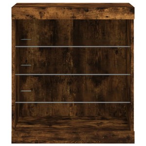 vidaXL Sideboard with LED Lights Smoked Oak 60.5x37x67 cm