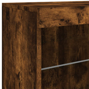 vidaXL Sideboard with LED Lights Smoked Oak 60.5x37x67 cm